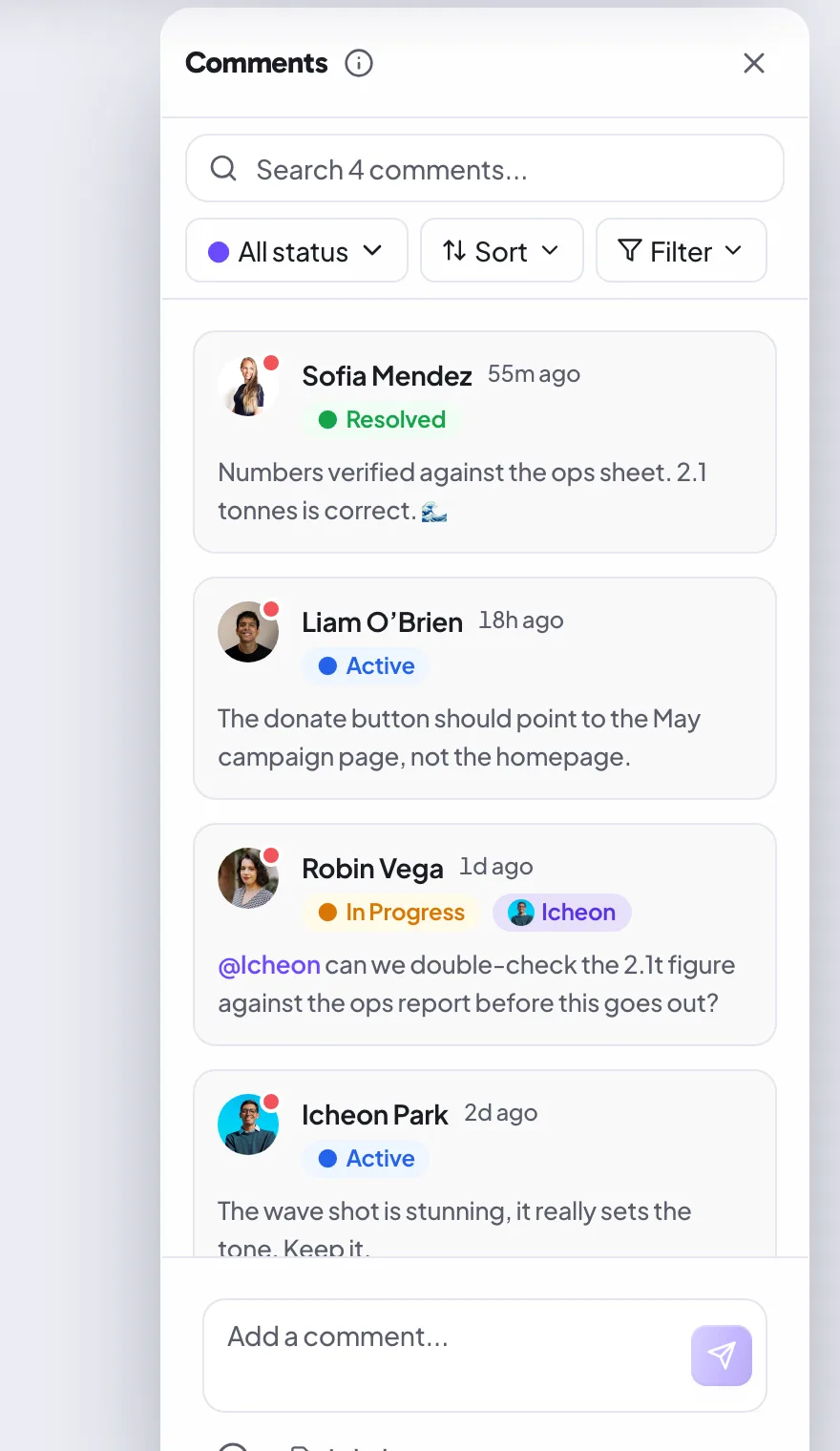 The Enter your name to comment prompt a guest reviewer sees in the sidebar