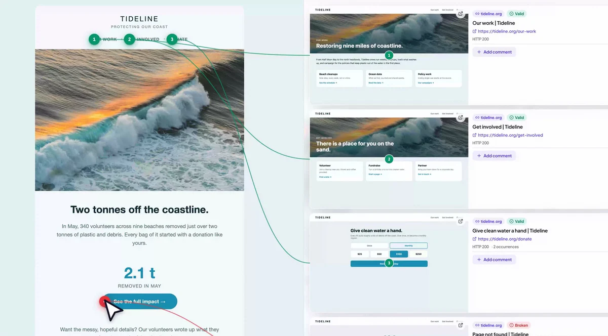 Running the Link Visualizer to screenshot every link destination